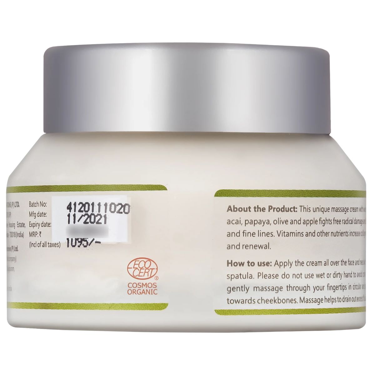 Organic Massage Cream - Age Defence 50g