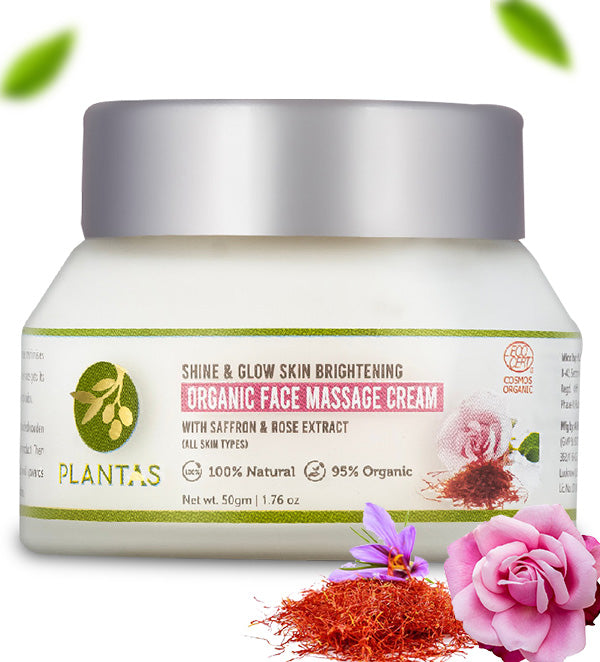Plantas - Organic Face Massage Cream Saffron and Rose Extract