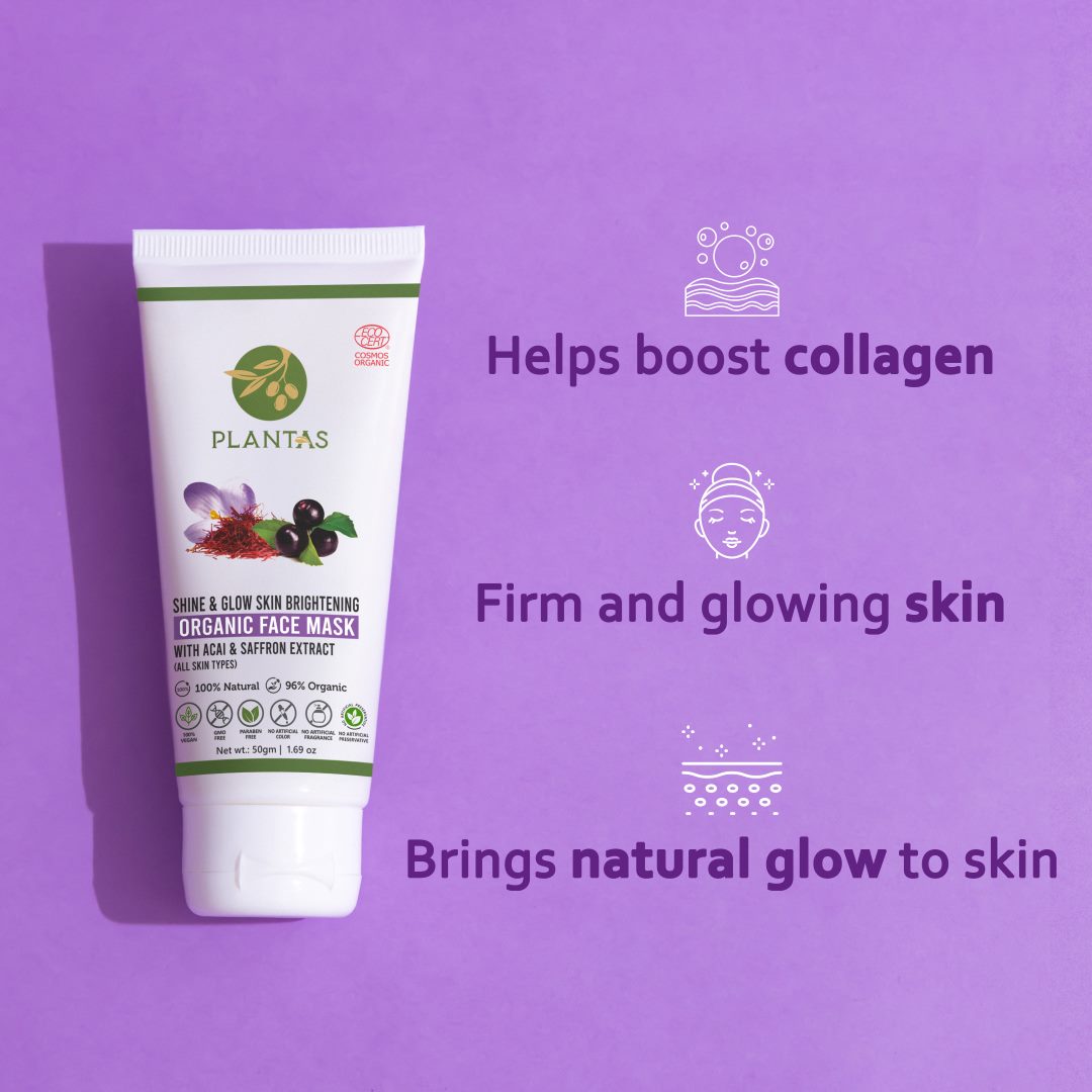 Organic Face Mask - Shine & Glow Skin Brightening 50g