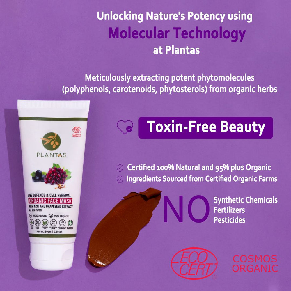 Buy Organic Face Mask For Age Defence & Cell Renewal 50g Plantas Care
