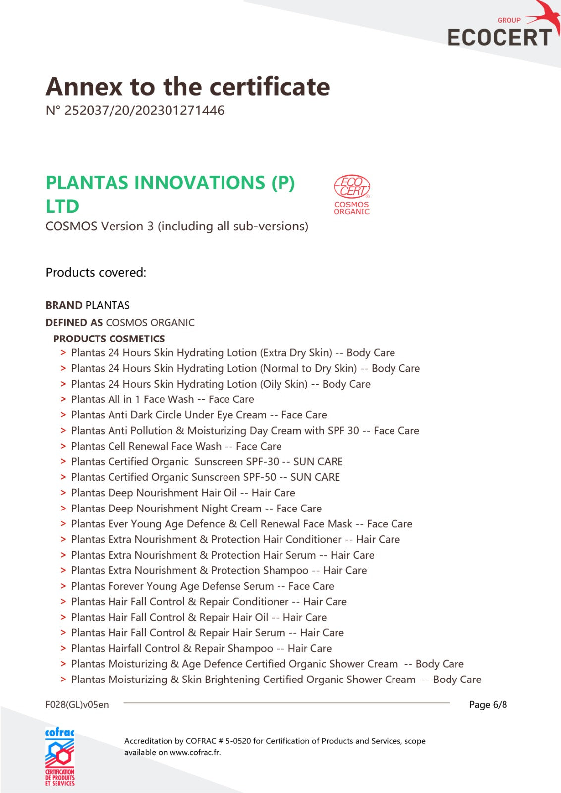 Plantas - Certificate